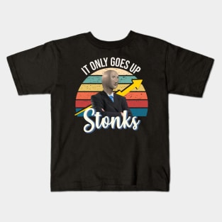 Stonks only go up dank meme man Kids T-Shirt